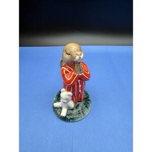 Royal Doulton Bunnykins Bedtime Bunnykins DB63 Red & White 1986 Made In England